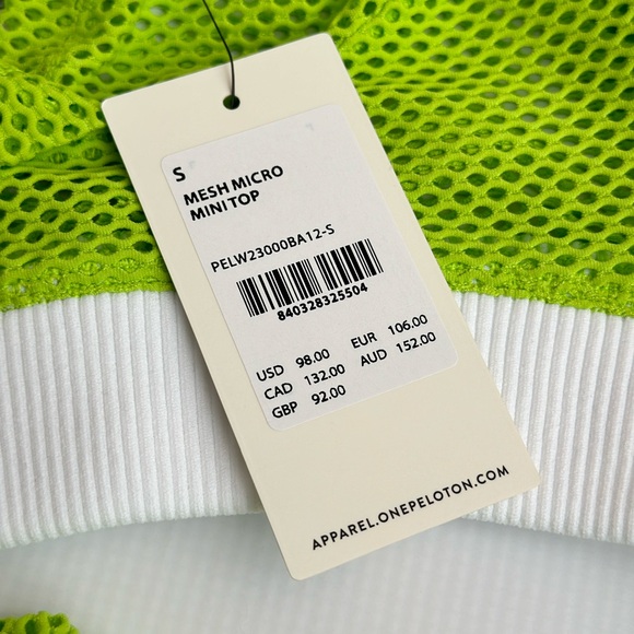 NWT Peloton x Brittany Allen Neon Mesh Micro Mini Top Small - Picture 4 of 6